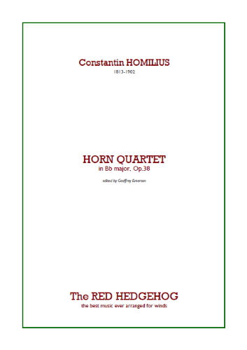 HORN QUARTET in Bb Op.38 Sheet Music | Homilius at June Emerson